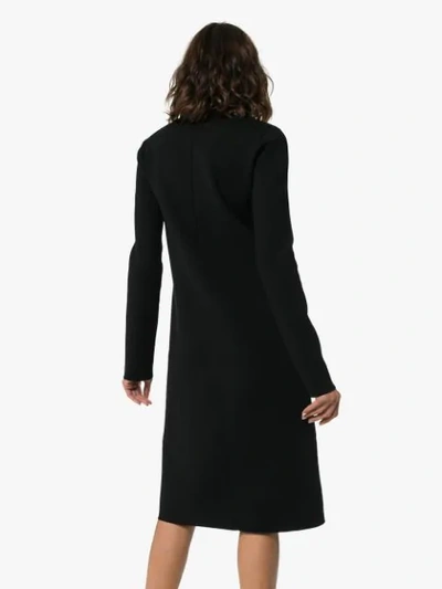 Bottega Veneta Wool-blend Turtleneck Midi Dress In Black