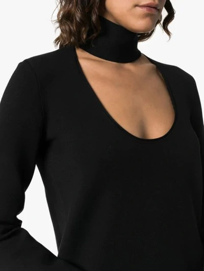 Bottega Veneta Wool-blend Turtleneck Midi Dress In Black