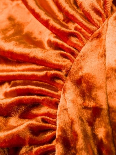 Shop Off-white Velvet Wrap Dress In Orange