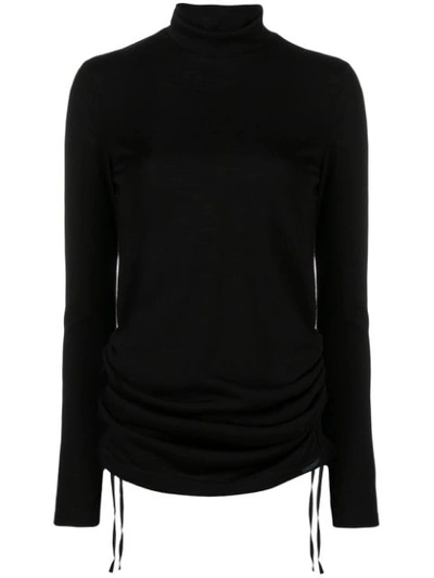 Shop Yohji Yamamoto Roll Neck Longline Sweater In Black
