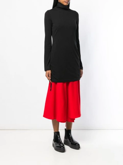 Shop Yohji Yamamoto Roll Neck Longline Sweater In Black