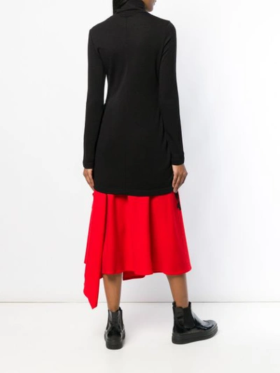 Shop Yohji Yamamoto Roll Neck Longline Sweater In Black