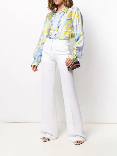 Shop Emilio Pucci High-waist Flared Trousers In White