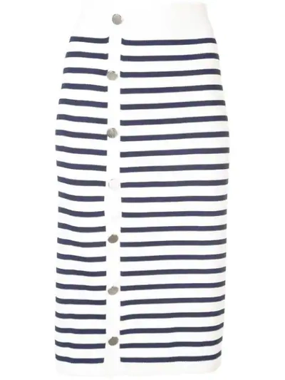 Shop Altuzarra Enya Striped Skirt In White