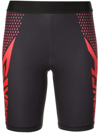 Shop Givenchy Printed Cycling Shorts In Black
