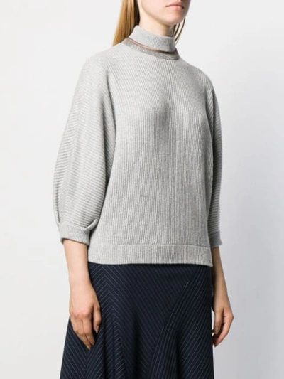 Shop Brunello Cucinelli Ribbed Jumper In C2642 Ciottolo