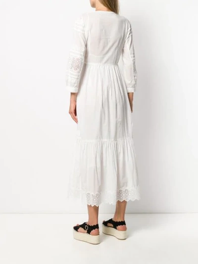 Shop Vanessa Bruno Embroidered Detail Day Dress In White