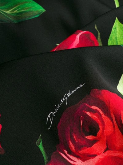 Shop Dolce & Gabbana Kleid Mit Rosen-print In Black
