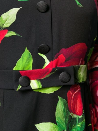 Shop Dolce & Gabbana Kleid Mit Rosen-print In Black