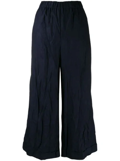 Shop Daniela Gregis Crinkled Wide Leg Trousers In Blue