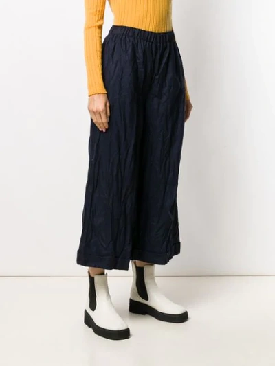 Shop Daniela Gregis Crinkled Wide Leg Trousers In Blue
