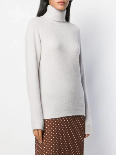 Shop Roberto Collina Roll Neck Sweater In 16 Pearl Grey