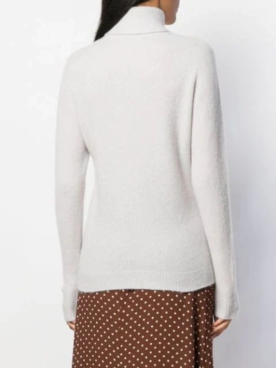 Shop Roberto Collina Roll Neck Sweater In 16 Pearl Grey