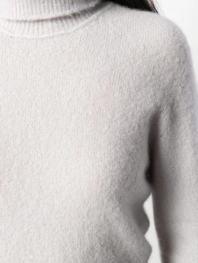 Shop Roberto Collina Roll Neck Sweater In 16 Pearl Grey