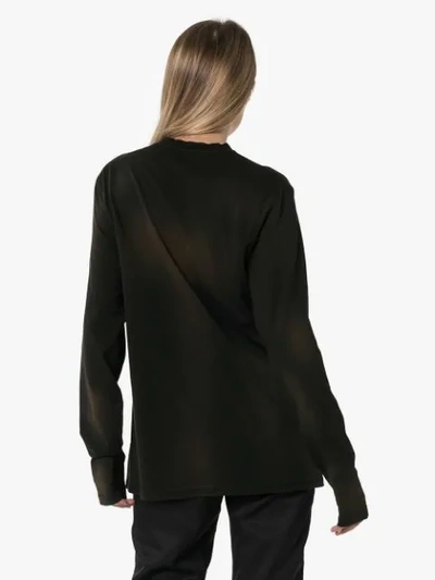 Shop Martine Rose Logo-print Long-sleeve T-shirt In Black