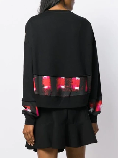 Shop Alexander Mcqueen Printed Panels Boxy Sweatshirt In Black