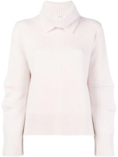 Shop Dorothee Schumacher Ribbed Roll Neck Sweater In White