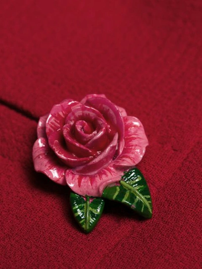 Shop Dolce & Gabbana Floral Button A-line Dress - Red