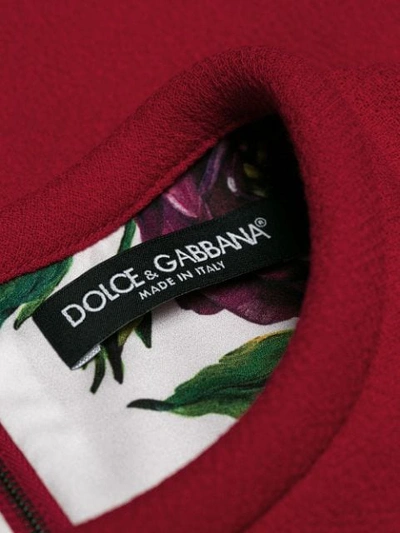 Shop Dolce & Gabbana Floral Button A-line Dress - Red
