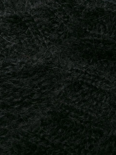 Shop Prada Open Knit V-neck Jumper In Black