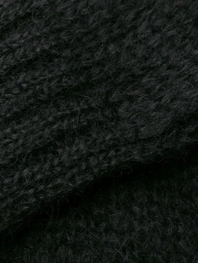 Shop Prada Open Knit V-neck Jumper In Black