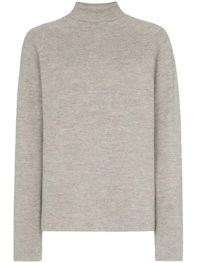 Shop Carcel Milano Alpaca Wool Turtleneck Sweater In Grey