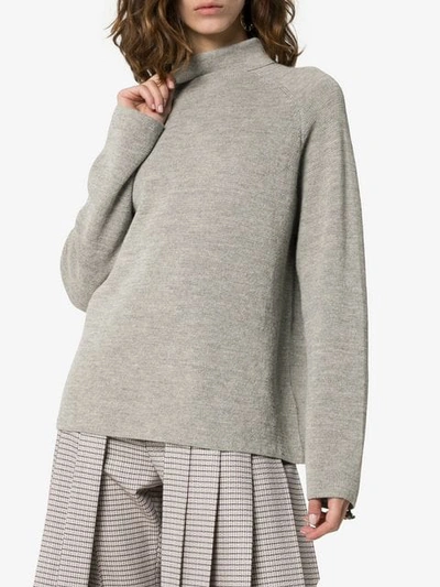 Shop Carcel Milano Alpaca Wool Turtleneck Sweater In Grey