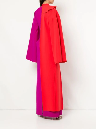 Shop Greta Constantine Two Tone Wide Sleeves Maxi Dress - Red