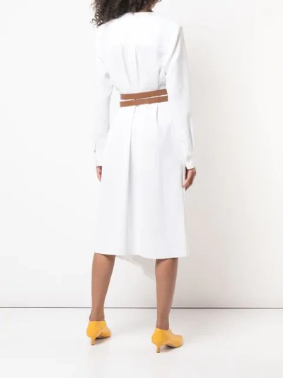 Shop Tibi Midi Wrap Dress In White