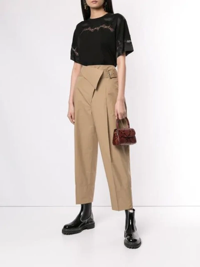 3.1 Phillip Lim Belted Overlap Trousers In Brown