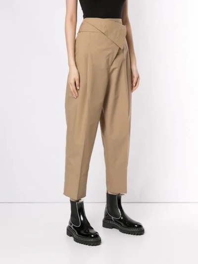 3.1 Phillip Lim Belted Overlap Trousers In Brown
