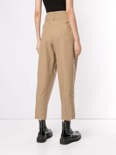 3.1 Phillip Lim Belted Overlap Trousers In Brown