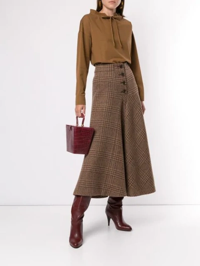 Shop Atlantique Ascoli Oversized Tie-neck Blouse In Brown