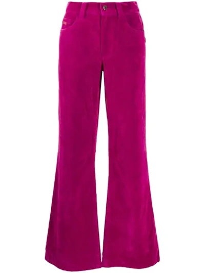 Shop Marc Jacobs Velveteen Flared Jeans In Pink