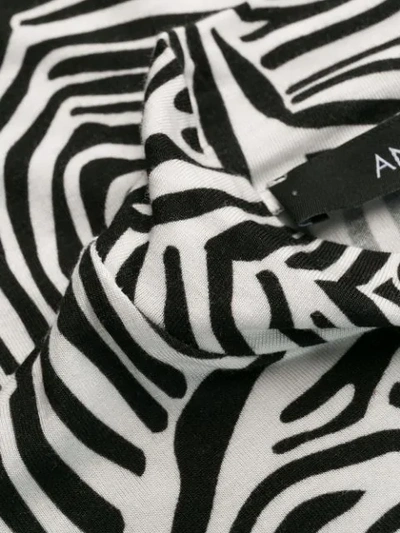 Shop Andamane Zebra Print Turtleneck Sweatshirt In White