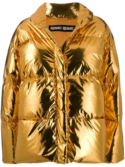 Shop Ienki Ienki Metallic Puffer Jacket In Gold