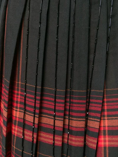 Shop Marco De Vincenzo Plaid Pleated Skirt In Black