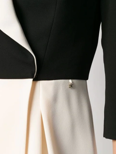 Shop Elisabetta Franchi Colour Block Mini Dress In Black