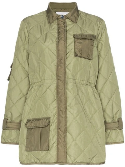 Ganni Aspen Quilted Ripstop Jacket In Khaki | ModeSens
