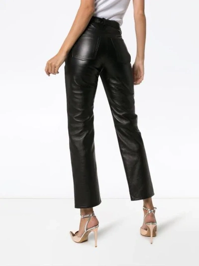 Shop Saint Laurent Straight-leg Cropped Trousers In 1000 Black