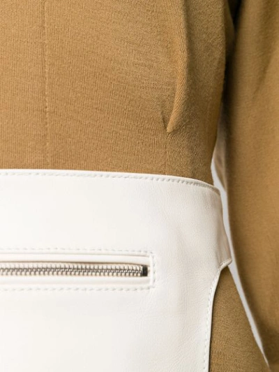 Shop Lanvin Belt Bag Detail Dress In Neutrals