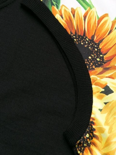 Shop Dolce & Gabbana Sunflower Print Tank Top In Black