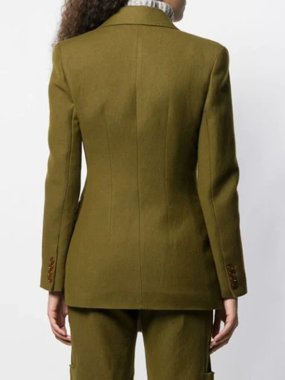 Shop Ermanno Scervino Double-breasted Pin Detail Blazer In Green