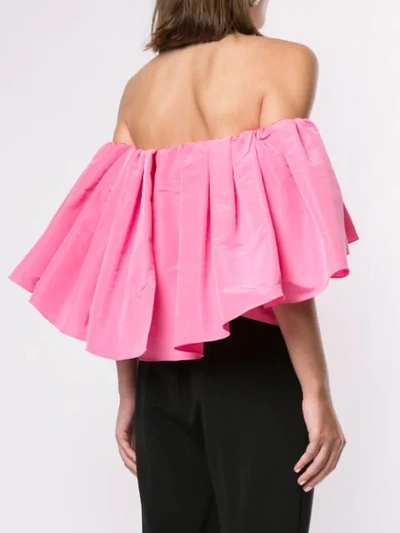 Shop Carolina Herrera Off The Shoulder Blouse In Pink