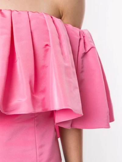 Shop Carolina Herrera Off The Shoulder Blouse In Pink