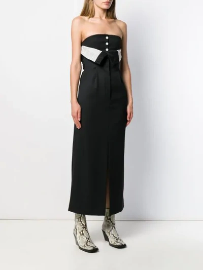 Shop Acne Studios Strapless Paper-bag Dress In Black