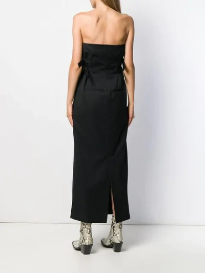 Shop Acne Studios Strapless Paper-bag Dress In Black
