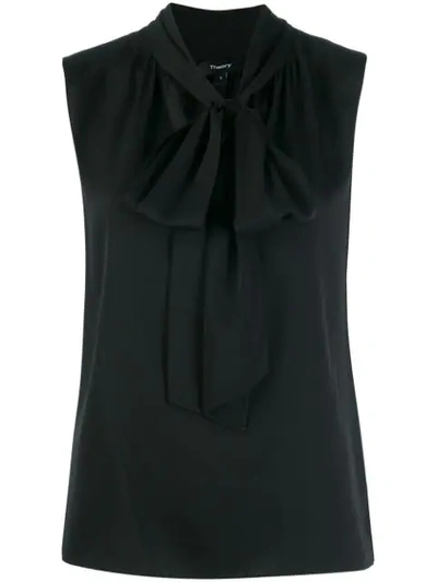 Shop Theory Pussy Bow Blouse In Black