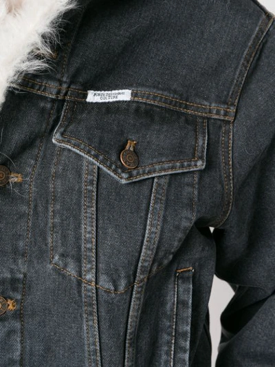 Shop Forte Dei Marmi Couture Shearling-lined Denim Jacket - Black