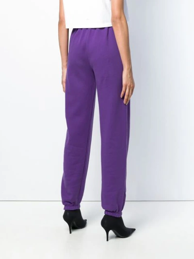 Shop Fiorucci Logo Print Track Pants - Purple